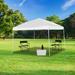 Flash Furniture Lennon 10'x10' Weather Resistant Easy Pop Up Event Straight Leg Instant Canopy Tent Metal/Steel/Soft-top in White | Wayfair