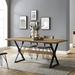 Three Posts™ Keeling 71" Trestle Dining Table Wood/Metal in Black/Brown/Gray | 30 H x 71 W x 36 D in | Wayfair BFBD5783455743E49111C85F1CBFB06D