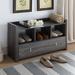 Latitude Run® 6 Pair Shoe Storage Bench Manufactured Wood in Brown/Gray | 18 H x 34 W x 11 D in | Wayfair A766146837A44B92A1E0FC08250B0F14