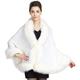 BEAUTELICATE Women’s Faux Fur Wrap Shawl Stole for Wedding (8 Colors) S-55, One Size, Ivory