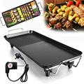 Autofather Teppanyaki Grill - Electric BBQ Table Top Grill with Adjustable Temperature Control - 1500W Indoor Outdoor Portable Barbecue Grill - 67 x 29cm - Indoor Outdoor Portable BBQ Barbecue Grill