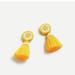 J. Crew Jewelry | J Crew Beaded Tassel Stud Earrings | Color: Yellow | Size: 2” Length