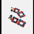 Zara Jewelry | 2/$35 Zara Multicolored Square Earrings | Color: Red | Size: Os