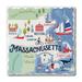 CounterArt Attractions of Massachusetts Absorbent Stone Coaster Stoneware, Ceramic in Blue/Green | 4 D in | Wayfair 01-02503