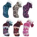 6 Pairs of Ladies Indoor Warm Non Slip Slipper Booties with Grippers [UK SHOE SIZE 4-7, MIXED PATTERNS]