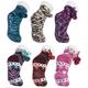 6 Pairs of Ladies Indoor Warm Non Slip Slipper Booties with Grippers [UK SHOE SIZE 4-7, MIXED PATTERNS]