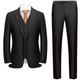 Men's 3 PC Black Business Suit Regular Fit Notch Lapel Jacket Vest Pants Wedding Suit Groom Tuxedos Prom Suits Black 50 Chest / 44 Waist