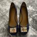 Nine West Shoes | Navy Peep-Toe Wedges | Color: Blue/Gold | Size: 10
