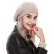 REEMONDE Womens Beret Hat Wool Knitted Cap with Sparkling Rhinestones Solid Color Stretchy Beanie Tam Hats - - One Size