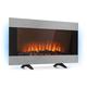 Klarstein Basel - Illumine Electric Fireplace, Fan Heater, Power: 2000 Watts, 2 Heating Levels, LED Flame Illusion, Dimming Function, LED Background Lighting, Thermostat, LED Display, Silver