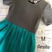 Lularoe Dresses | Color Blocked Two Tone Lularoe Amelia | Color: Gray/Green | Size: M