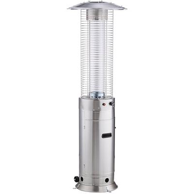 Backyard Pro Courtyard Series RNDFHSS Stainless Steel Round Portable Propane Outdoor Patio Heater with Glass Tube - 46,000 BTU