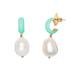 Kate Spade Jewelry | Kate Spade Candy Drops Pearl Huggie Hoop Earrings In Green | Color: Gold/Green | Size: Os