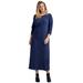 Plus Size Women's 3/4 Sleeve Knit Maxi Dress by ellos in Navy (Size 6X)