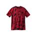 Men's Big & Tall Shrink-Less™ Lightweight Longer-Length Crewneck Pocket T-Shirt by KingSize in Red Marble (Size 3XL)