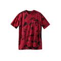 Men's Big & Tall Shrink-Less™ Lightweight Longer-Length Crewneck Pocket T-Shirt by KingSize in Red Marble (Size 4XL)