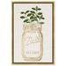 Gracie Oaks Floral & Botanical Mason Jar & Plant I Botanicals - Graphic Art Print on Canvas in White | 36 H x 24 W x 1.5 D in | Wayfair