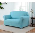 Kathy Ireland Home Ingenue T-cushion Loveseat Slipcover Polyester in Blue | 58 H x 73 W x 39 D in | Wayfair ING-LS-AQ