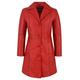 Trench Ladies Leather Jacket Red Classic Knee-Length Designer Lambskin Coat 3457 (20)