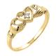 9 ct Gold Claddagh Ring - Yellow 9 ct Gold Claddagh Ring with Diamond PII