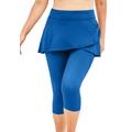Plus Size Women's Skirted Swim Capri Pant by Swim 365 in Dream Blue (Size 28) Swimsuit Bottoms