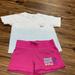Disney Bottoms | Lot Of Walt Disney World Girls Xs/S Shirt Shorts | Color: Pink/White | Size: Sg