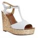Kate Spade Shoes | Kate Spade Gold And White Glitter Wedges Size 7 | Color: Gold/White | Size: 7