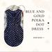 Anthropologie Dresses | Blue And Gold Polka Dot Dress | Color: Blue/Gold | Size: Xs