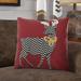 The Holiday Aisle® Aspelare Christmas Merry Deer Square Pillow Cover & Insert Polyester/Polyfill blend in Red | 18 H x 18 W x 7 D in | Wayfair