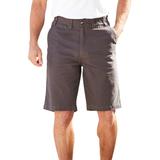 Men's Big & Tall 10" Flex Full-Elastic Waist Chino Shorts by KingSize in Charcoal (Size 48)