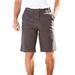 Men's Big & Tall 10" Flex Full-Elastic Waist Chino Shorts by KingSize in Charcoal (Size 48)