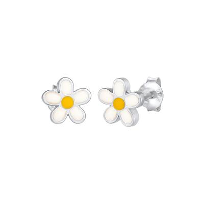 Elli - Kinder Blume Flower Emaille 925 Silber Ohrringe 1 ct Damen (34.99 € / 1 ct) Image