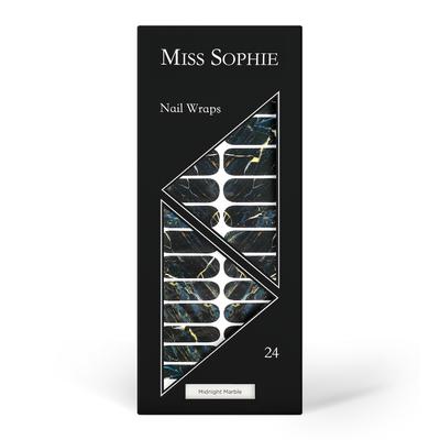 Miss Sophie Midnight Marble Nageldesign Schwarz