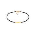 Elli - Trend Choker Band Platte Schwarz Textil 925 Silber Ketten Damen