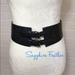Jessica Simpson Accessories | Jessica Simpson Faux Leather Elastic Belt | Color: Black/Silver | Size: Medium