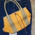 J. Crew Bags | J Crew Canvas Tote Bag Shopper's Bag | Color: Orange/Pink | Size: Os