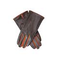 Dents Joan Women's Leather Gloves with Contrasting Forchettes CHOCOLATE/COGNAC S