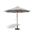 JATI Umbra 3m Wooden Garden Parasol with Cover (Grey) - Octagonal, Double-Pulley, 2-Part Pole