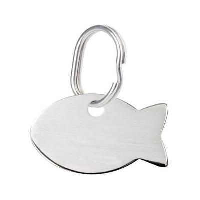 Red Dingo Fish Personalized Silver Stainless Steel Cat ID Tag, Small