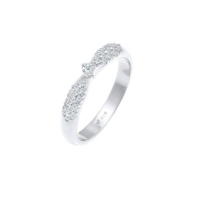 Elli DIAMONDS Elli DIAMONDS Ring Verlobung Glamour Diamant (0.16 ct) 925 Silber Ringe Damen