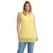 Plus Size Women's Lace Hem Tunic Tank by ellos in Butter (Size 4X)