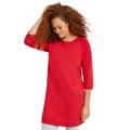 Plus Size Women's French Terry Zip Pocket Tunic by ellos in Radiant Red (Size 5X)