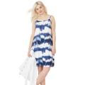Plus Size Women's Knit Tank dress by ellos in Blue White Print (Size 4X)