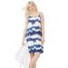 Plus Size Women's Knit Tank dress by ellos in Blue White Print (Size 4X)