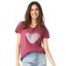 Plus Size Women's Love Ellos Graphic Tee by ellos in Burgundy Rose Heart (Size 1X)