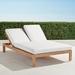 Calhoun Double Chaise with Cushions in Natural Teak - Rumor Vanilla - Frontgate