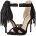 Nine West Shoes | New 7.5 Nine West Black Fringe Open Toe Heals | Color: Black | Size: 7.5