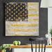 August Grove® Americana Flag - Wrapped Canvas Graphic Art Print Metal in Black/Gray/Yellow | 32 H x 32 W x 1 D in | Wayfair