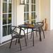 Joss & Main Cerro Square 2 - Person 36" Long Outdoor Dining Set Metal in Black | 29.75 H x 36 W x 36 D in | Wayfair