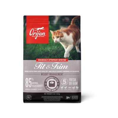 ORIJEN Fit & Trim Grain-Free Dry Cat Food, 4-lb bag